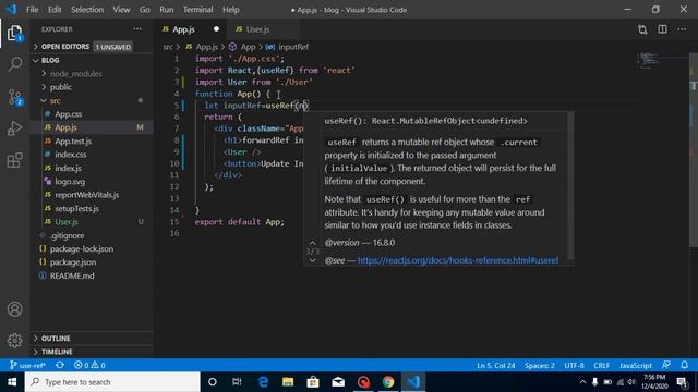 React tutorial in Hindi #43 forwardRef example смотреть онлайн