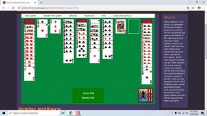 Playing Spider Solitaire Of Microsoft Windows XP in Browser Difficult Four Suits #3