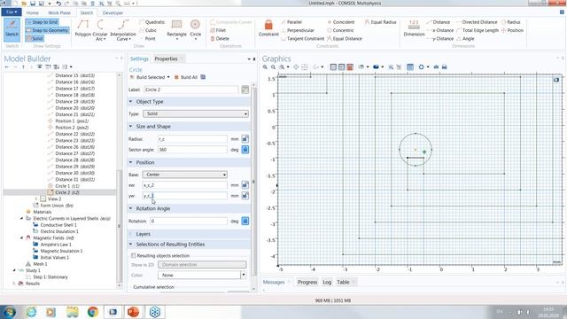 Расчёт планарной катушки на печатной плате в COMSOL Multiphysics® смотреть онлайн