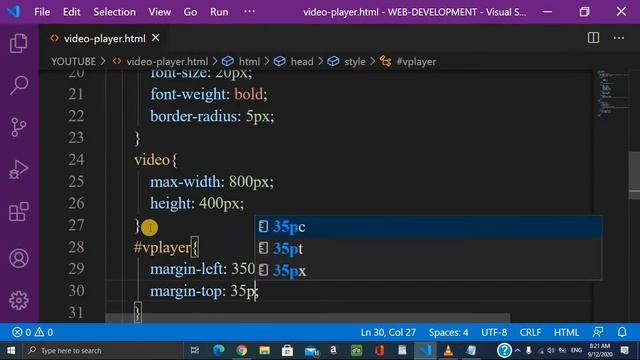 create video player in Javascript | create video player using javascript