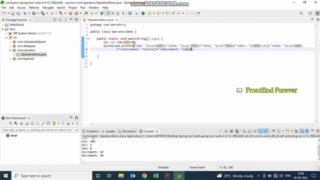 Arithmetic Operators In Java | Java Spring Boot Tutorial For Beginners | смотреть онлайн