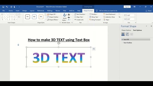 How to make 3D TEXT in MS Word || 3D text смотреть онлайн