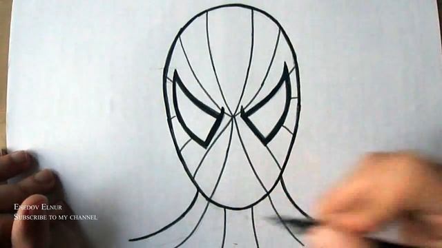 How to draw Spiderman (Ehedov Elnur) Как рисовать Человека паука-Como Dibujar a Spiderman смотреть онлайн