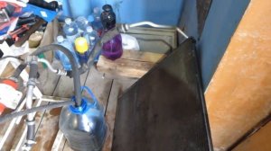 Промывка внутренности конденсера (радиатора) кондиционера ПРАДО-120 (гаражный вариант)