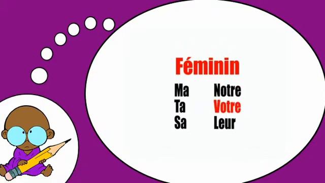 Я люблю французские = Притяжательные прилагательные в мужском роде смотреть онлайн