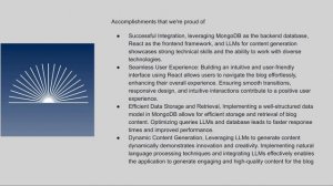 Algorithms Workshop: Leveraging LLMs and MongoDB for blogs