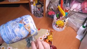 Новогодний декупаж баночки МК
