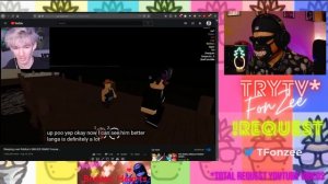 non-RobloxER REACTS flamingo Sleeping over Roblox's SMILES FAMILY house....(part 2)