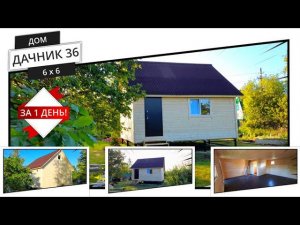 Дачный дом 6 на 6 метров, по проекту “Дачник 36”, как всегда за 1 день!