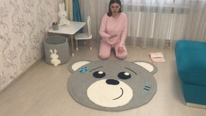 ковер из трикотажной пряжи мишка, большая корзина зайчик крючком● FAQ ● carpet made of knitted yarn