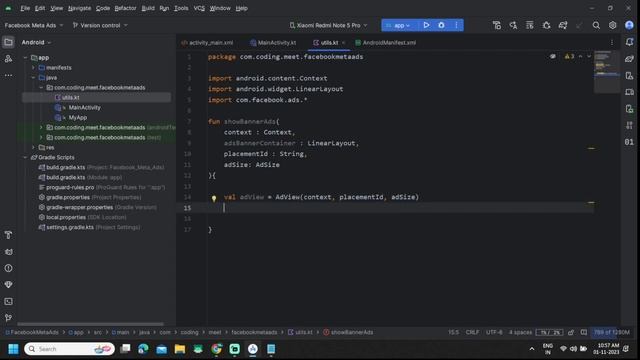 How to Implement Facebook Meta Banner Ads in Android Studio Kotlin 2023 | Step-by-Step Guide