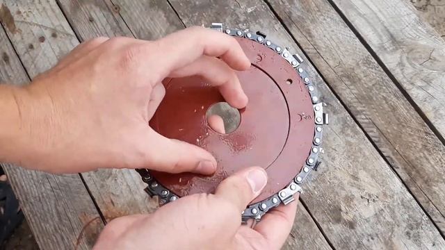 Обзор 150 мм диска с цепью на бензокосу. смотреть онлайн