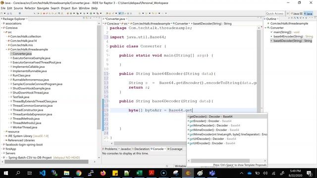 How to Encrypt and Decrypt sensitive Data by Base64 Encoder and Decoder | Core Java Coding