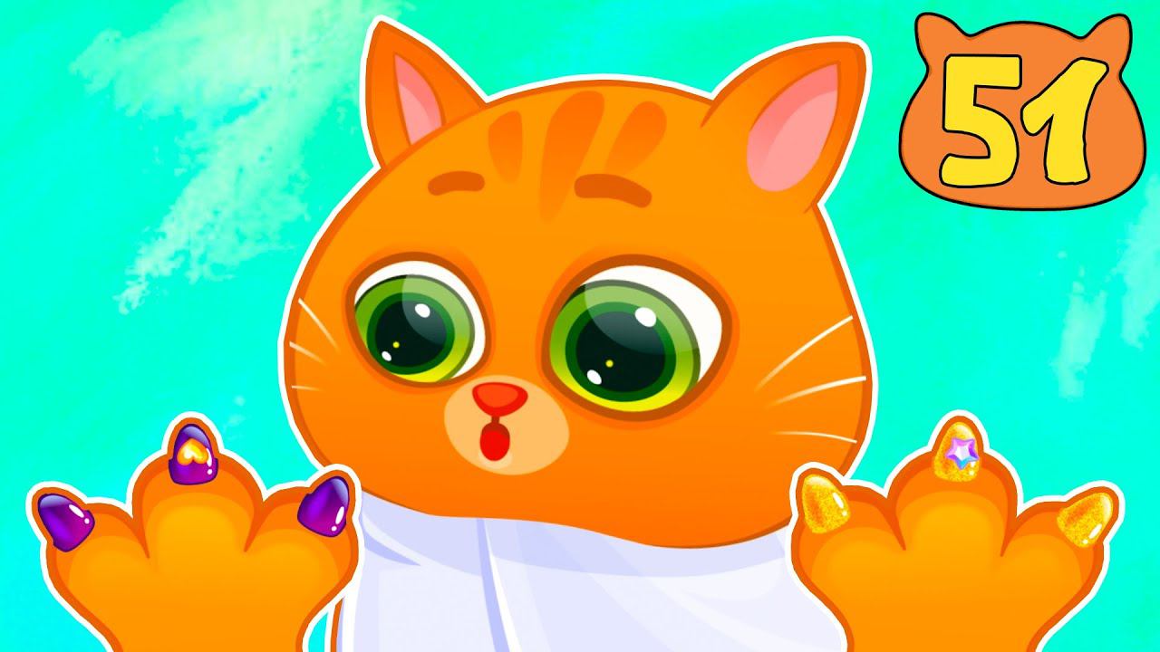 Суровый КОТИК БУБУ №51. Маникюр для котика. Мультик ИГРА про котят на канале Хвостик ТВ смотреть онлайн