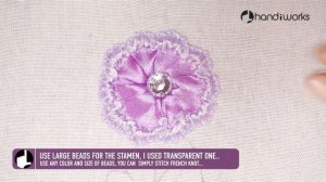 Embroidery | Ribbon Flower Design | Hand Stitching Tutorials | HandiWorks #78