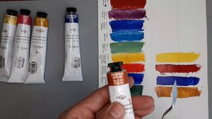 Масляные краски Гамма Студия и Georgian oil. Распаковка арт материалов, выкраска