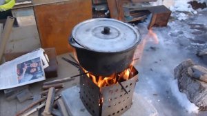 Походная печь-щепочница