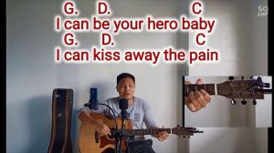 Hero ( Enrique Iglesias) By Zeo Mendoza, Acoustic cover with easy guitar chords and lyrics