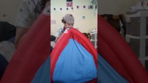 Надувание бассейна.