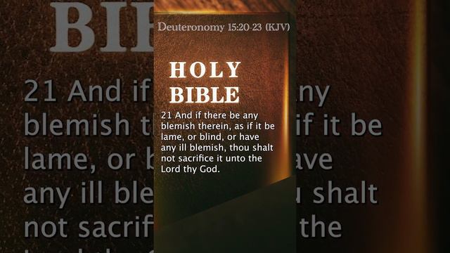 Deuteronomy 15:20-23 (KJV)