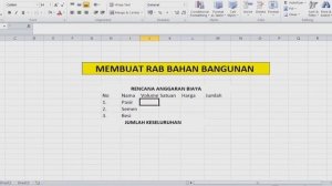 Membuat RAB di Excel dengan Cepat