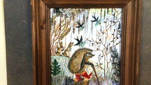 БАБУШКЕ за 93 года, пишет Картины на бересте!