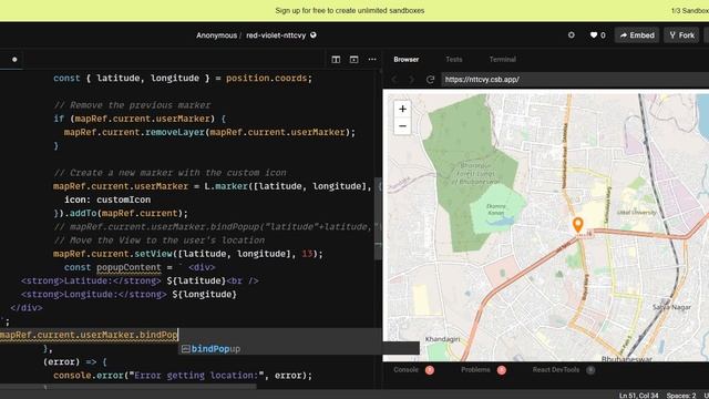 Tracking user Location in React js using leaflet ????