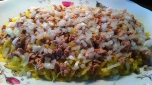 Салат из печени трески