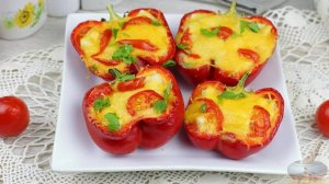 Ярко и очень вкусно!
ПЕРЦЫ С КУРИЦЕЙ И СЫРОМ