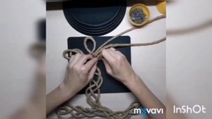 Панно Якорь из обычной веревки. Горизонтальное макраме. Джут