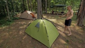 Ночёвка в палатках на дикой реке. Отдых дикарями с ГОДОВАЛЫМ ребёнком. Готовим на костре. Серия 1.