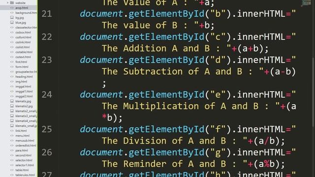 [2020] - Web Technologies - Java Script - Operators Arithmetic, Assignment operators Practice
