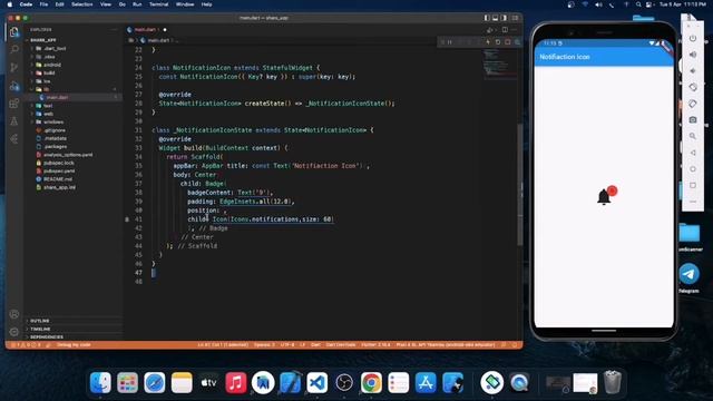 Notification Icon Flutter | Flutter Notification Badges | #flutterbeginner