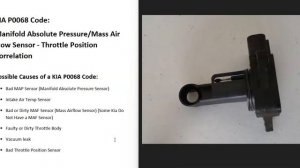 How To Fix KIA P0068:  Manifold Absolute Pressure/MAF Sensor - Throttle Position Correlation