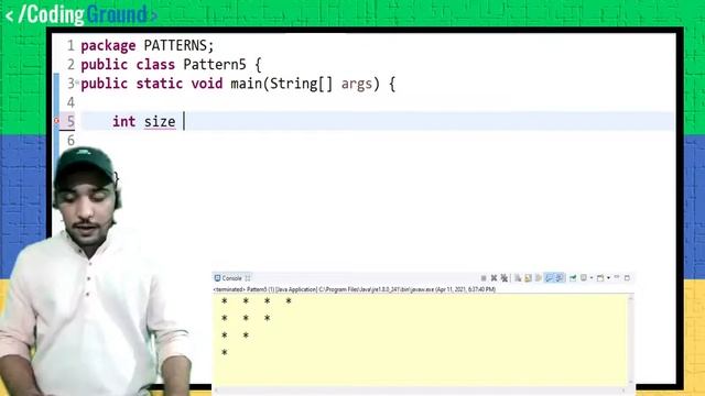 Star Pattern Program in Java - 5 | Coding Wallah