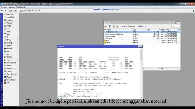 Export /Import Mikrotik File Backup