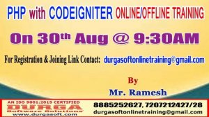 New Batch in Online Training @ DURGASOFT