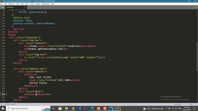 How to create a Profile Page in Html Css