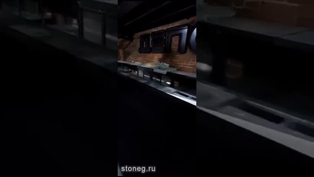 Бесконечная столешница stoneg.ru для барной стойки из искусственного камня Hanex P 005 Night Gleam