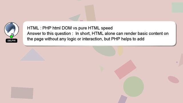 HTML : PHP html DOM vs pure HTML speed