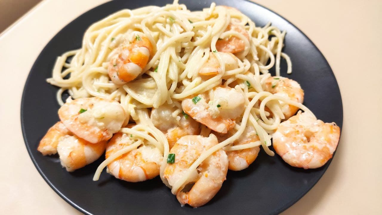 Паста с креветками в сливочном соусе смотреть онлайн