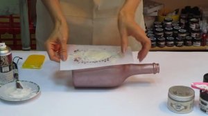 Decoupage Bottle with silicone molds Tutorial