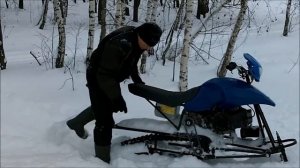 Самодельный мини снегоход и снег по колено -  МикС Х 150 январь 2019г