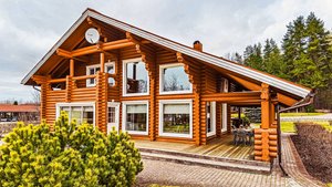 Аренда коттеджа с камином и бассейном в Приозерском районе / 4 спальни / Озеро / SPA джакузи / Баня