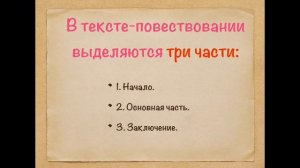 Что такое текст-повествование, и его части.