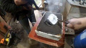 проба литья алюминия в землю