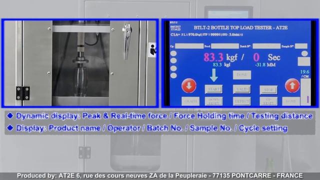 BTLT-2 – Тестер для испытаний стеклянных бутылок на устойчивость к осевым нагрузкам смотреть онлайн