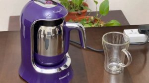 Korkmaz Turkish Electric Coffee Maker 400W 361-10-A860-01 Purple/Silverكوركماز للقهوة التركية
