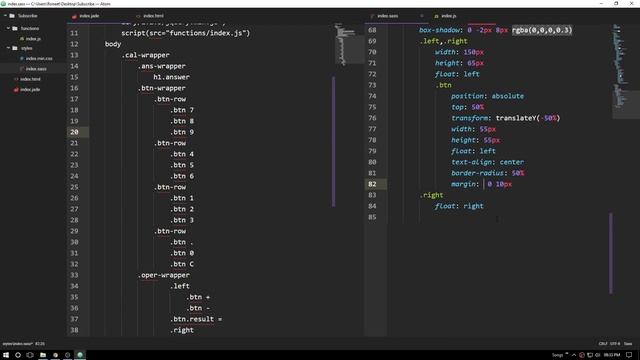 make calculator web app in JADE and SASS смотреть онлайн