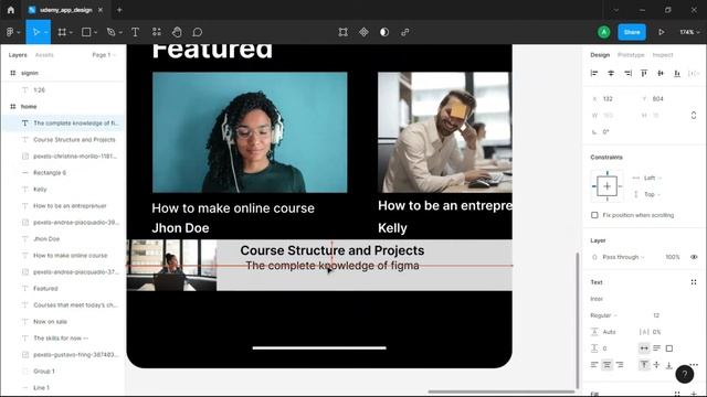 Figma tutorial - Udemy app UI design | UI/UX design tutorial